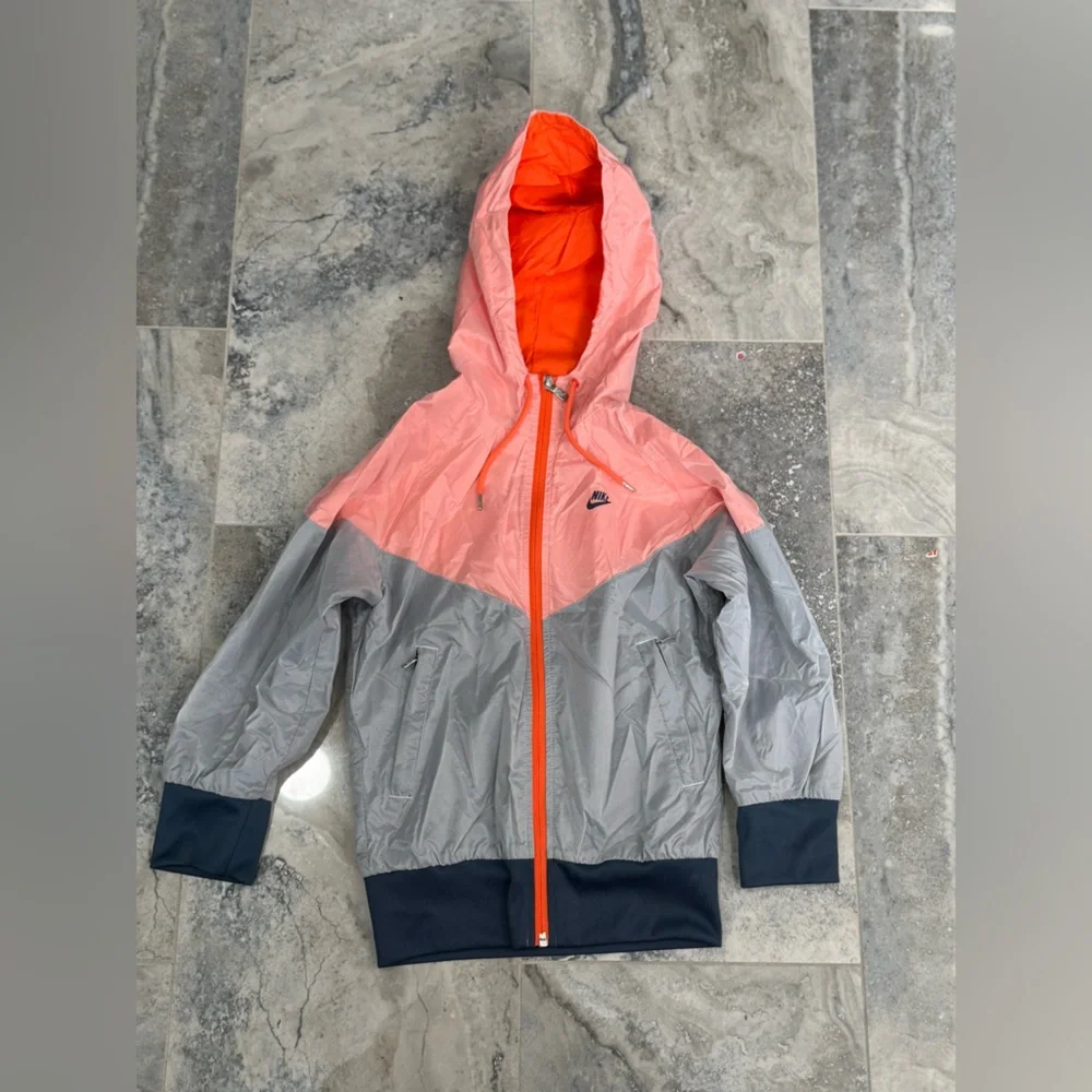Nike Kids Orange and Gray Windbreaker Jacket Unisex
